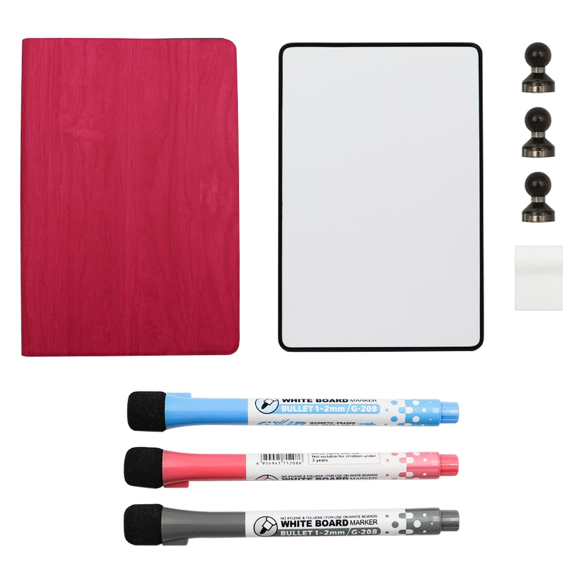 Hsthe Sea Foldable Mini Magnetic Whiteboard, Dry Erase Desk White Board A4 with White Portable Board 19.8 cm x 30cm