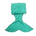 JR.WHITE Mermaid Tail Blanket for Kids and Adults, Hand Crochet Snuggle Mermaid, All Seasons Seatail Sleeping Bag Blanket (Adult-Scale-Green)