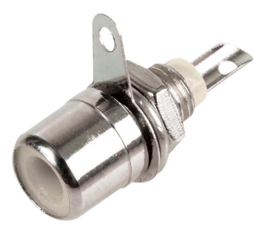 Pro Signal PS11528 RCA Phono Sockets, Chassis/Panel Mount, White, Pack of 10