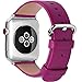 Fullmosa Leather Band Compatible with Apple Watch 41mm 45mm 40mm 44mm 38mm 42mm Women Band Strap with Silver Buckle for iWatch SE/8/7/6/5/4/3/2/1/SE2, 41mm 40mm 38mm Rosy/Silver
