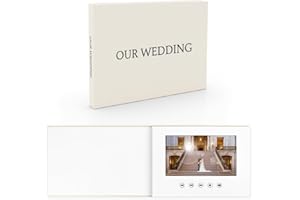 ILUUK OUR WEDDING - Black Foil Luxury Linen Bound Video Book Album With 7" IPS Display, 4GB Memory & Rechargeable Battery (Up to 3 Hours)