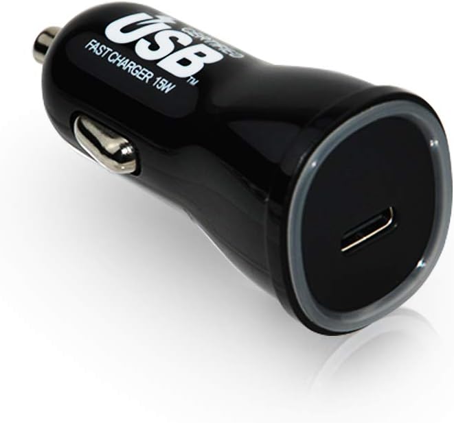 AdwitsUSB C 15W PD 3.0 with PPS Car Charger, One USB C Ports Power Delivery Charger for Android Smart Phone Pad Tablet Power Bank and More, Black