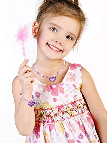 image for Zhanmai Kids Jewelry Set Lovely Princess Necklace Bracelet Set Girls H