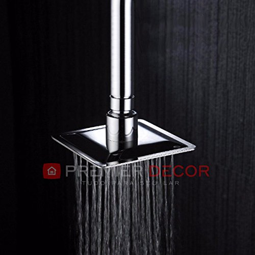 Chuveiro Ducha de Teto Quadrada Square Slim Inox 10x10 com braço