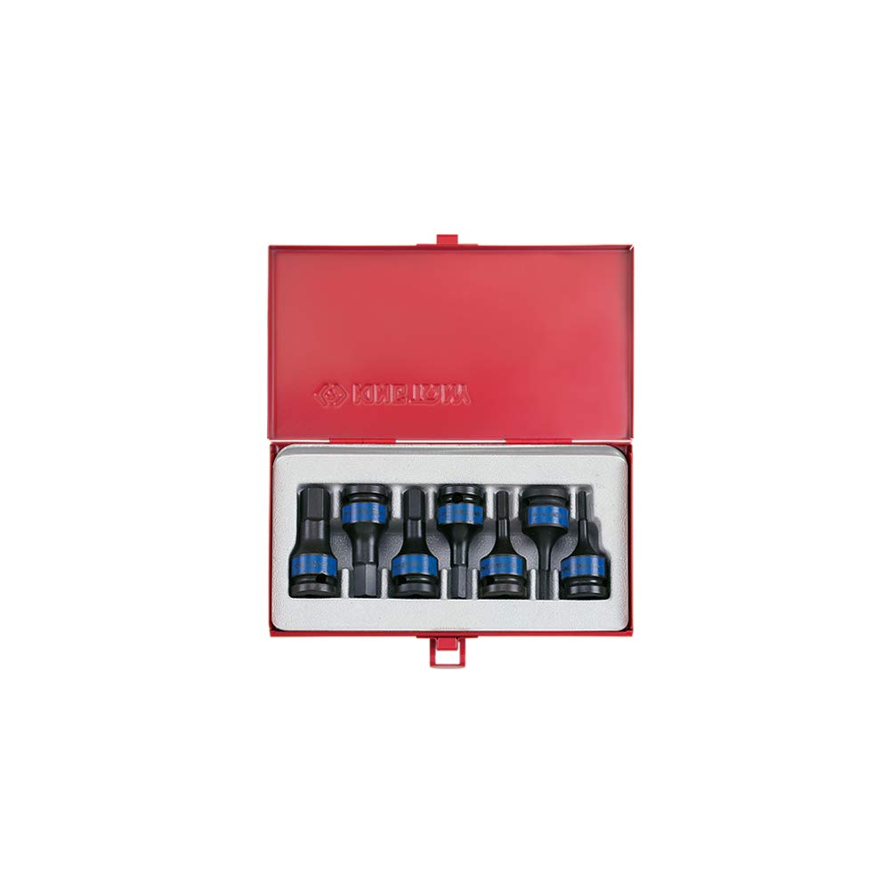 KING TONY 4407MP Hexagon Head Bit Impact Socket, 1/2-inch, Set of 7