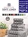Premium, Luxury Hotel & Spa Quality, 6 Piece Kitchen and Bathroom Turkish Towel Set, Cotton for Maximum Softness and Absorbency by American Soft Linen, [Worth $78.95] (RockRidge Grey)