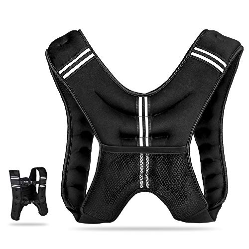 JBM Weighted Vest 12 lb 20lb for Men and Women Neoprene Fabric Sand Filling & Adjustable Buckle Strap for Workout Cross Fit Strength Training, Running, Muscle Building, Weight Loss, Fitness
