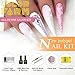 Poly Nail Gel Kit Builder Gel Polygel Nail Kit Enhancement Trial Temperature Color Changing Nail Technician French Kit 6 Colors All-in-One Professional French Kit