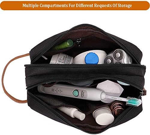 Mens Toiletry Bag Dopp Kit Travel Bathroom Bag Waterproof Shaving Shower Cosmetic Organizer (Black) 7 Mens Toiletry Bag Dopp Kit Travel Bathroom Bag Waterproof Shaving Shower Cosmetic Organizer (Black)