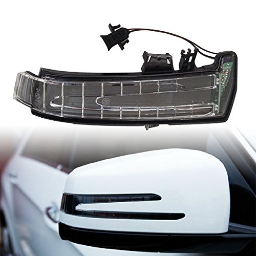 YUK For W204 W212 W221 W176 W246 X204 W218 LED Side Mirror Marker Turn Signal Light lens Yellow Light (Right)