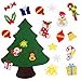JOKBEN DIY Felt Christmas Tree Set, with Merry Christmas Felt Banner Wall Hanging Christmas Decorations with 30pcs Detachable Ornaments Xmas Gifts for Child