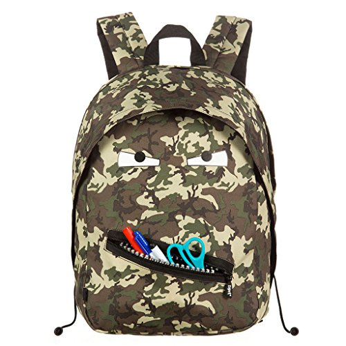 ZIPIT Grillz Backpack for Kids with Extra Side Pocket, Camo Green - Thumbnail 2