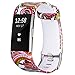 SKYLET Compatible with Fitbit Charge 2 Bands, Silicone Replacement Printed Floral Wristband Compatible with Fitbit Charge 2 Men Women Small Large