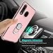 lovpec Compatible with Galaxy A20 Case, Ring Magnetic Holder Kickstand Shockproof Protective Phone Cover Case for Samsung Galaxy A50/for Galaxy A20/for Galaxy A30 (Pink)