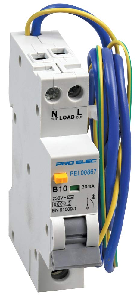 Pro Elec PEL00867 10A Single Pole, RCBO, B Curve, 30 mA