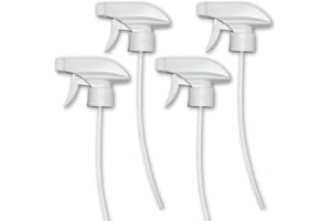 Serious Soil 4-Pack White Trigger Sprayers - Heavy Duty Dual Misting and Stream Spray Bottle. Perfect Sprayer Head Replacement for 8oz,16oz, or 32oz Spray Bottles for Home, Kitchen, Garden and Office