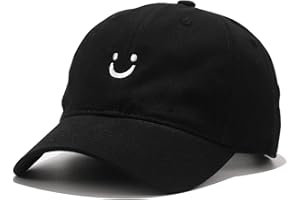 Umeepar Smile Face Baseball Cap for Women Men Adjustable Low Profile Unstructured Cotton Dad Hat