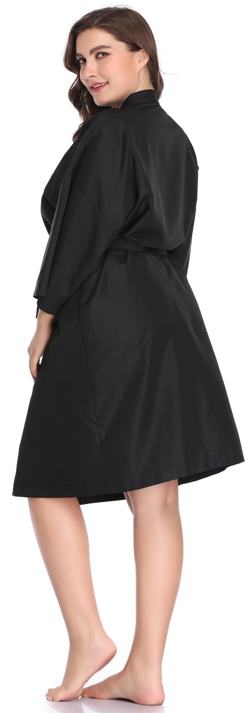 Salon Robes Smock for Clients, Hair Salon Client Gown Cape-Large Size-Black : Beauty