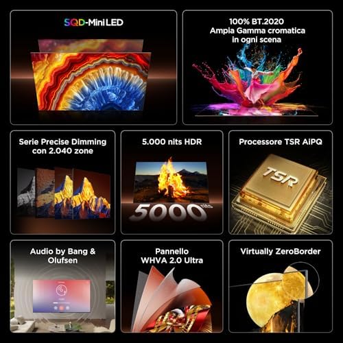 65C8L – Smart TV SQD‑Mini LED 4K HDR10+ da 65", 5.000nit