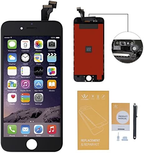 WEELPOWER LCD Touch Screen Digitizer Glass Replacement Assembly for iPhone 6S with Repair Tool(Black)