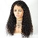 360 Lace Frontal Wigs 180% Density Water Wave Human Hair Wigs with Baby Hair for Black Women Natural Color 18inch