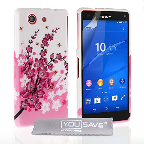 Yousave Accessories Sony Xperia Z3 Compact Case Floral Bee Silicone Gel Cover