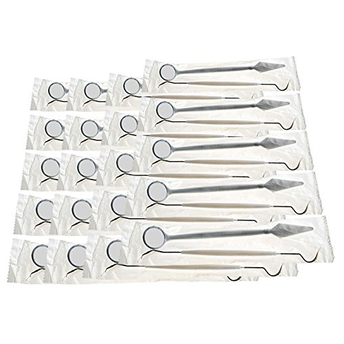AZDENT Disposable Dental Instrument Kits Mouth Mirror Probe (Pack of 20)
