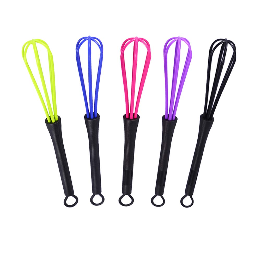 ANGGREK 5-Piece Plastic Hair Salon Hair Dye Cream Whisk Kitchen Balloon Mixer Tool