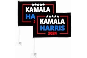 LYMHY Kamala Harris 2024 President Vote Campaign Car Flags Car Flag Clip On Window 12" x 18"