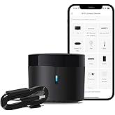 BroadLink RM4 mini Smart Remote and Sensor Cable Set RM4 mini S (2.4 GHz Wi-Fi Only), Universal IR Remote Control Hub with Temperature Humidity Monitor USB Cable, Works with Alexa