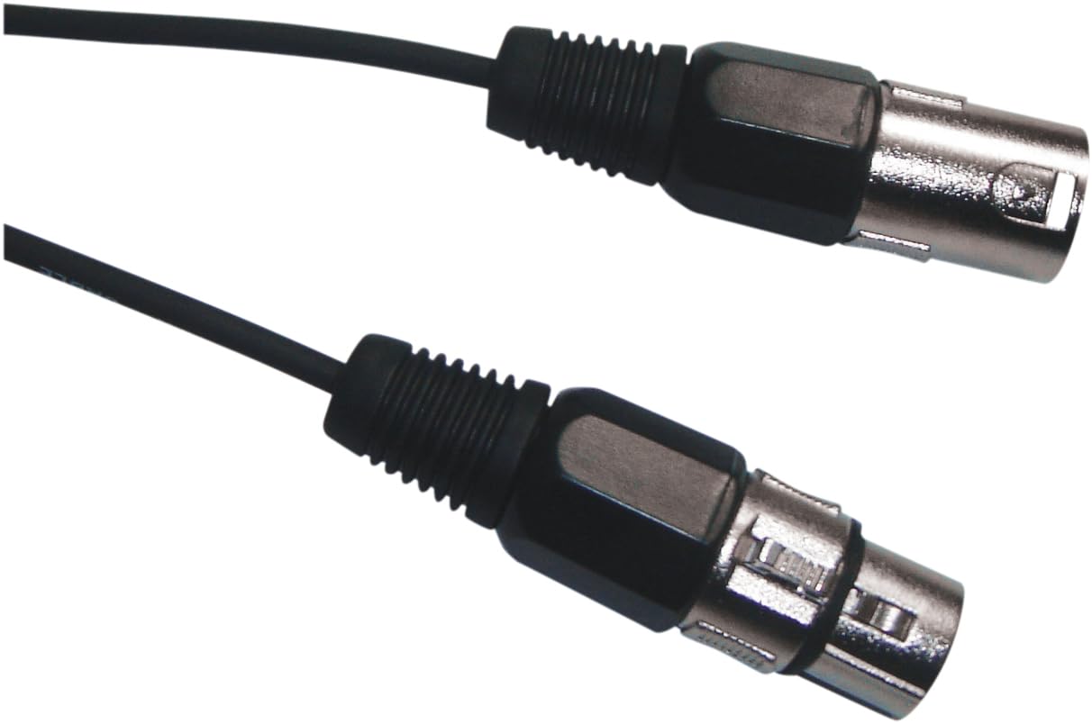 Soundlab 1.5 M Dmx Control Lead. 3 Pin Xlr To 3 Pin Xlr 2 Core And Drain Cable. Black