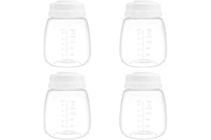 Gotocut Breast Milk Collection and Storage Bottles, 6oz/180ml, Compatible with Spectra S1 S2 9 Plus, Motif Luna, and Most Wide-Mouth Flanges, Work with Spectra Bottles for Pumping, 4 Pack