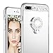 Caka iPhone 7 Plus 8 Plus Case, Rhinestone Series Glitter Luxury Cute Shiny Bling Mirror Makeup Case for Girls with Ring Kickstand Diamond TPU Case for iPhone 7 Plus 8 Plus (Silver)
