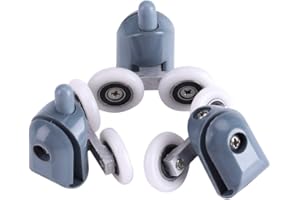 Shower Door Roller Set,Acouto Twin Bottom Top Shower Door Rollers Pulleys Wheels Runners Bathroom Double Wheel Shower Door Ro