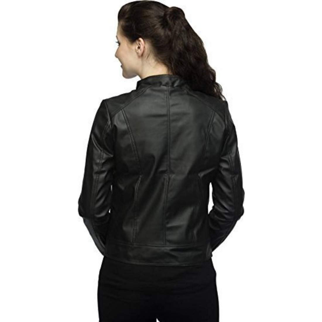 veeba world black pu leather jackets for womens