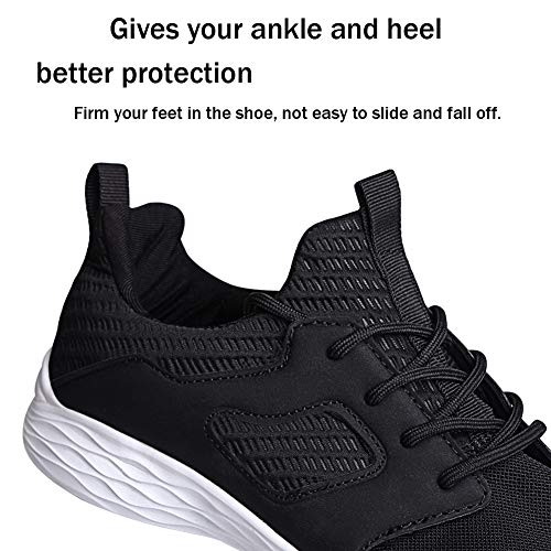 DierCosy Mens Running Shoes Tennis Shoes Mesh Breathable Lightweight Slip on Gym Walking SneakersBlack 9