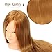Training Mannequin, Luckyfine 24'' Natural Golden Super Long Hair Mannequin Hairdressing Head, Synthetic Hair Styling Head with Clamp, Model Head for Makeup, Hair Hairdressing, Jewelry Display