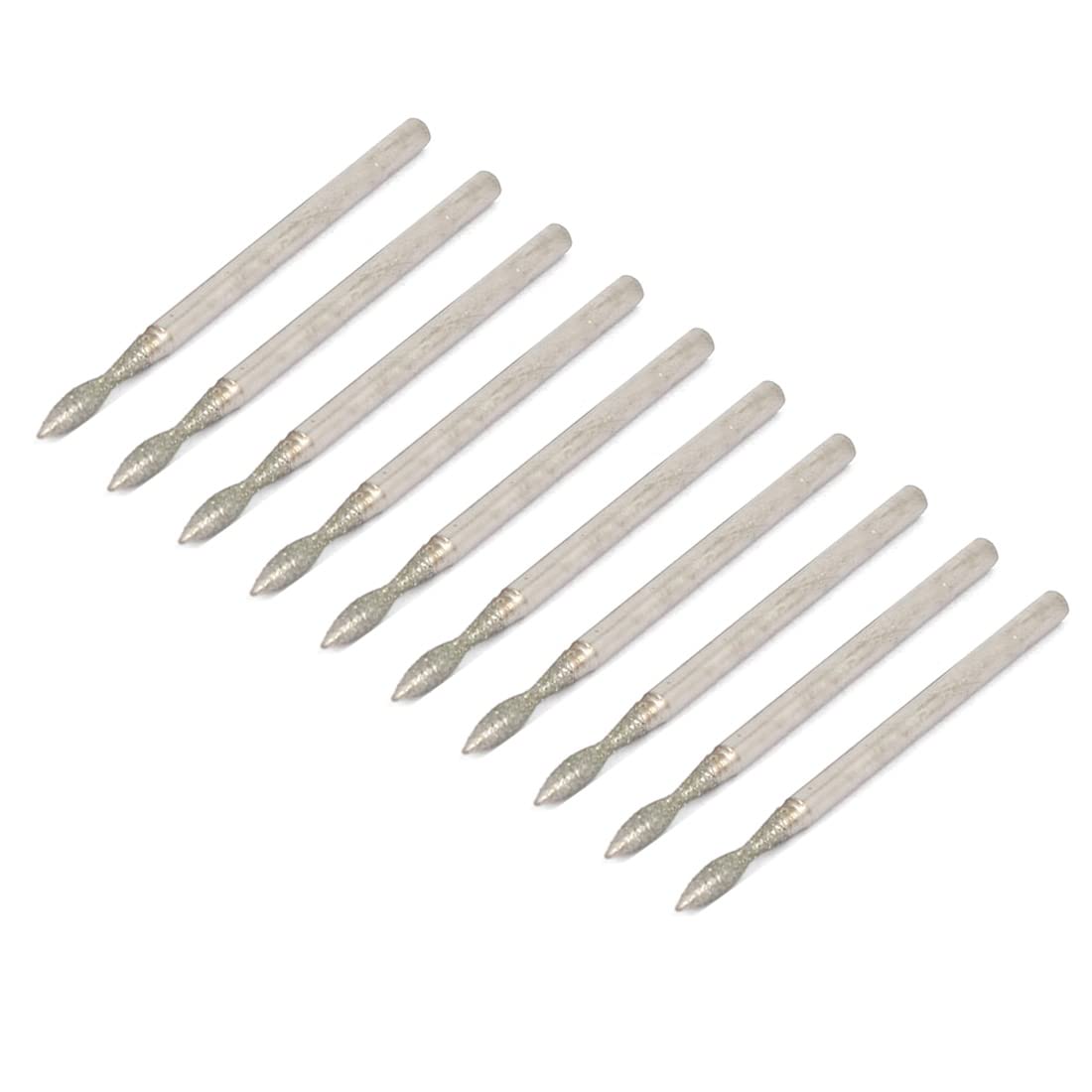 Sourcingmap 2.35mm Shank 2mm Tip Stone Head Grinding Bit Diamond Mounted Point 10pcs