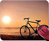Liili Mousepad Silhouette of a Bike on The Beach at