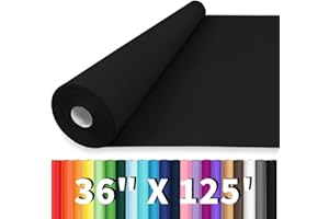Vanhench 36"x1500" (125') Black Wrapping Paper, Solid Color Kraft Paper Roll for Bulletin Board Poster Construction, Art Crafts, Birthday, Flower Bouquet, Gift Wrapping Paper 80GSM 55LB