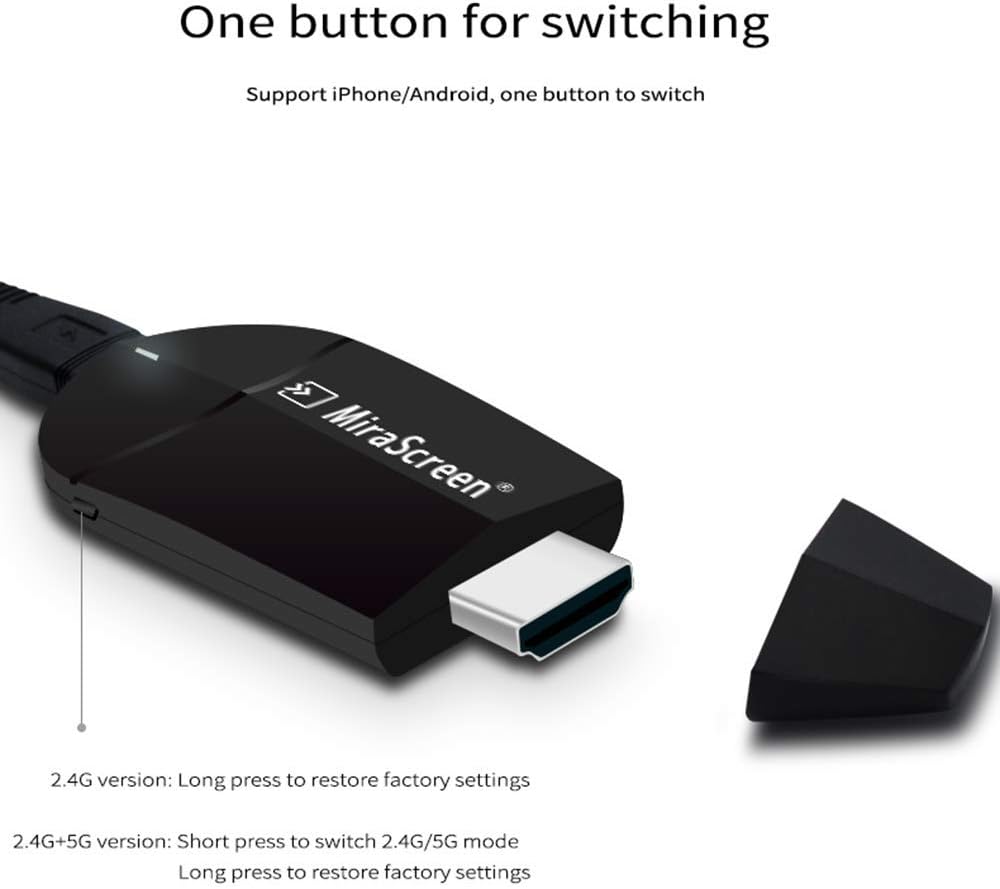 Mirascreen K6 5G Wireless HDMI Display Adapter, 1080P H.265 Dual Core Dual Decoder Dual Band, Support Miracast Airplay DLNA, No Switching Modes: Electronics