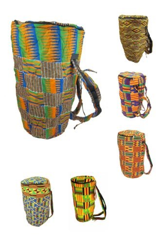 image for Africa Heartwood Project African Kente Cloth Djembe Drum Bag - Large S
