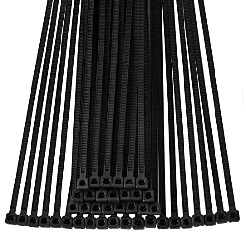 Wmtidene Cable Zip Ties 8 Inch,100 Pack Black Heavy Duty Plastic Zip