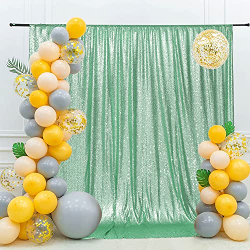 Eternal Beauty Mint Green Sequin Wedding Backdrop