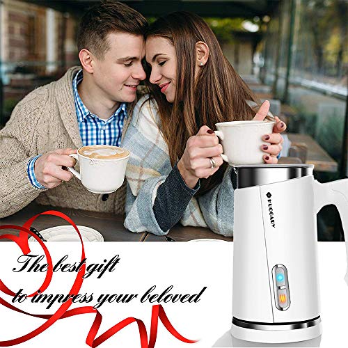 Milk Frother, Huogary Stainless Steel Milk Steamer with Hot & Cold Milk Functionality, Automatic Foam Maker For Coffee, Latte, Cappuccino, Electric Milk Warmer, Silent Operation