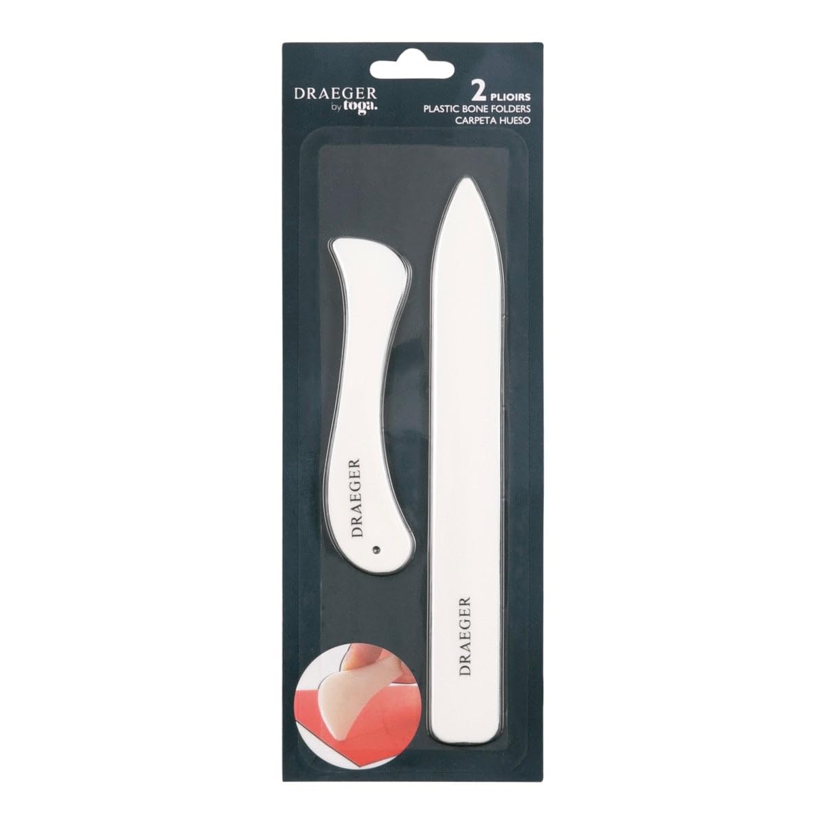 Toga OU31 Set of 2 Plastic Folders, White, 9 x 26 x 0.5 cm