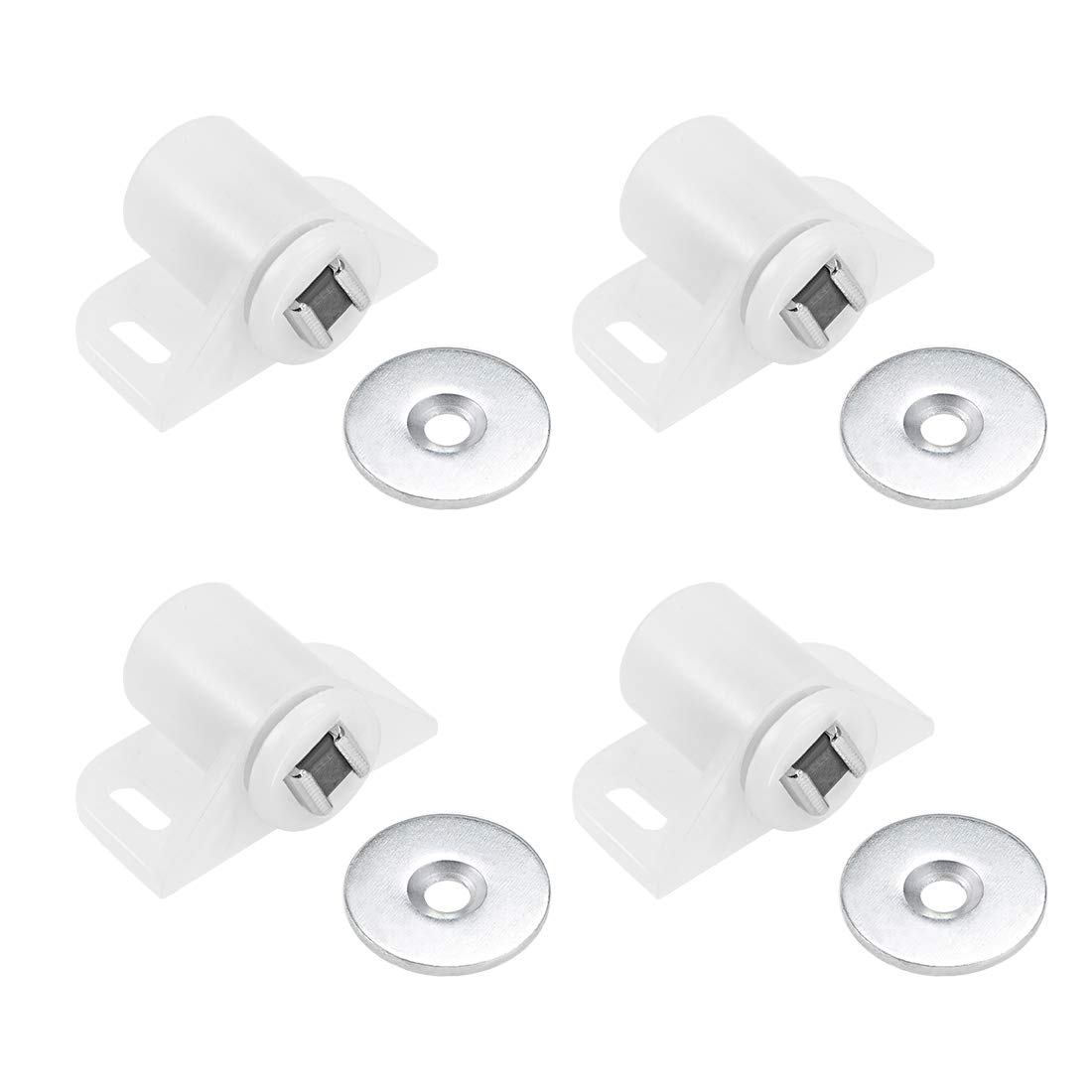 sourcing map Magnetic Latches Catch, Cabinet Door Magnet Latch for Cupboard Closet White 4pcs