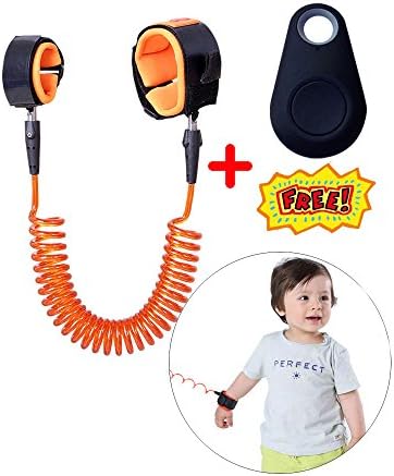 Anti Lost Wrist Link Leash Safety Velcro Wrist Link for Toddlers Babies &amp; Kids Comfortable Anti Pricking Wrist Straps (98inches) With a Bluetooth Anti-lost Baby Tracker Alarm