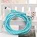 BUTEFO DIY Spiral Wire Cable Protectors/Cable Wrap/Wire Organizer/Cord Manager for Most of Charging Data Cable (Blue+Sky Blue+Transparent)