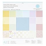 Martha Stewart Crafts Paper Pad, Pastels, 12 by 12 inches, 42 Sheets